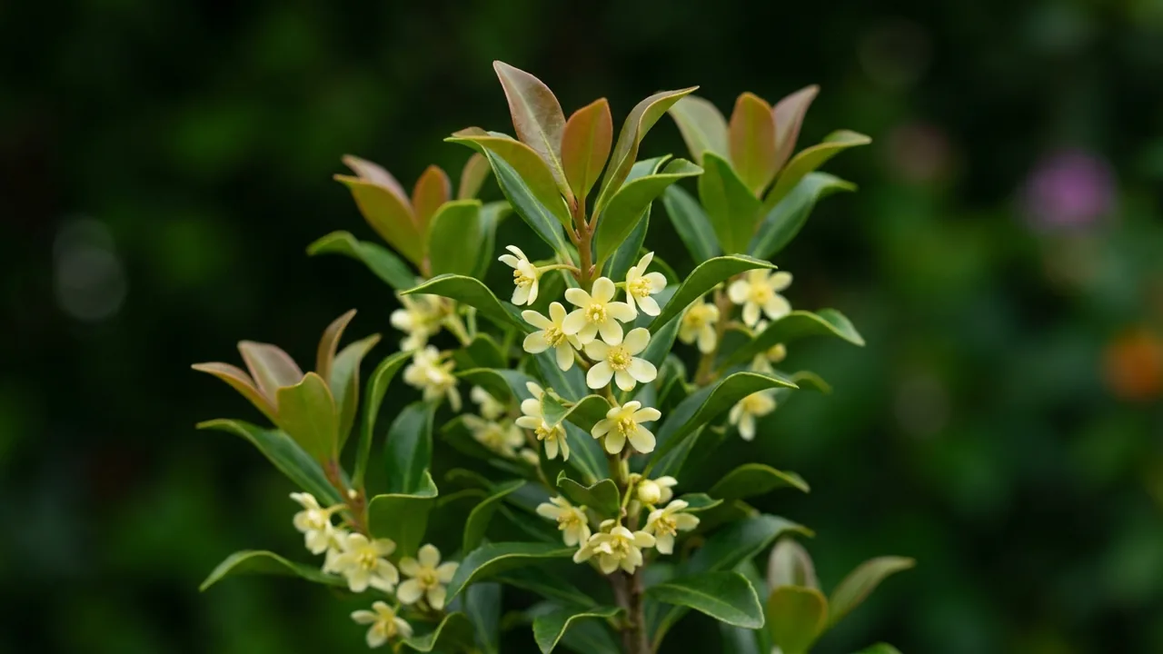 Bronze Beauty Cleyera (Ternstroemia gymnanthera 'Conthery') - foliage plant, illustrated plant card