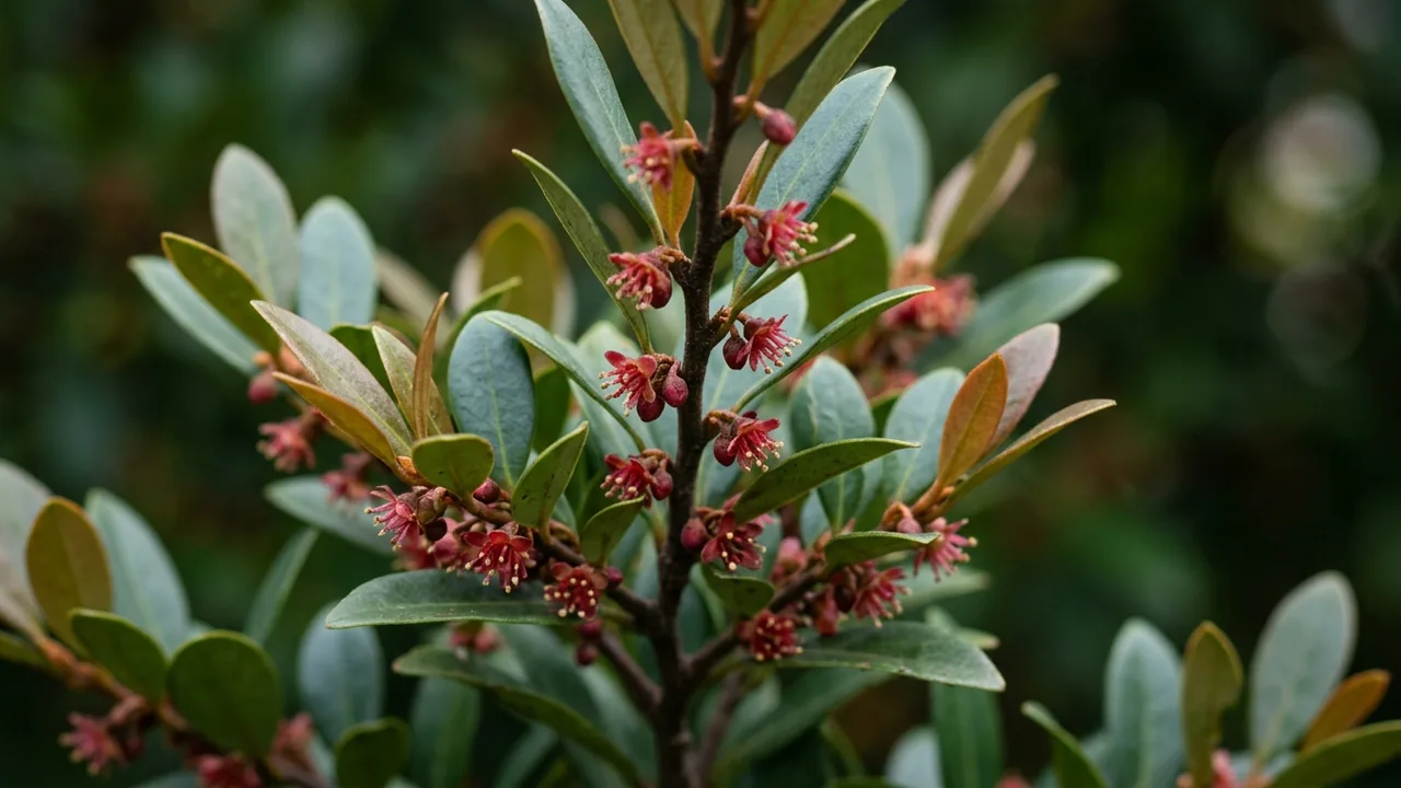 Buckhead Bold Distylium (Distylium buxifolium 'ZhDis12-16') - foliage plant, illustrated plant card
