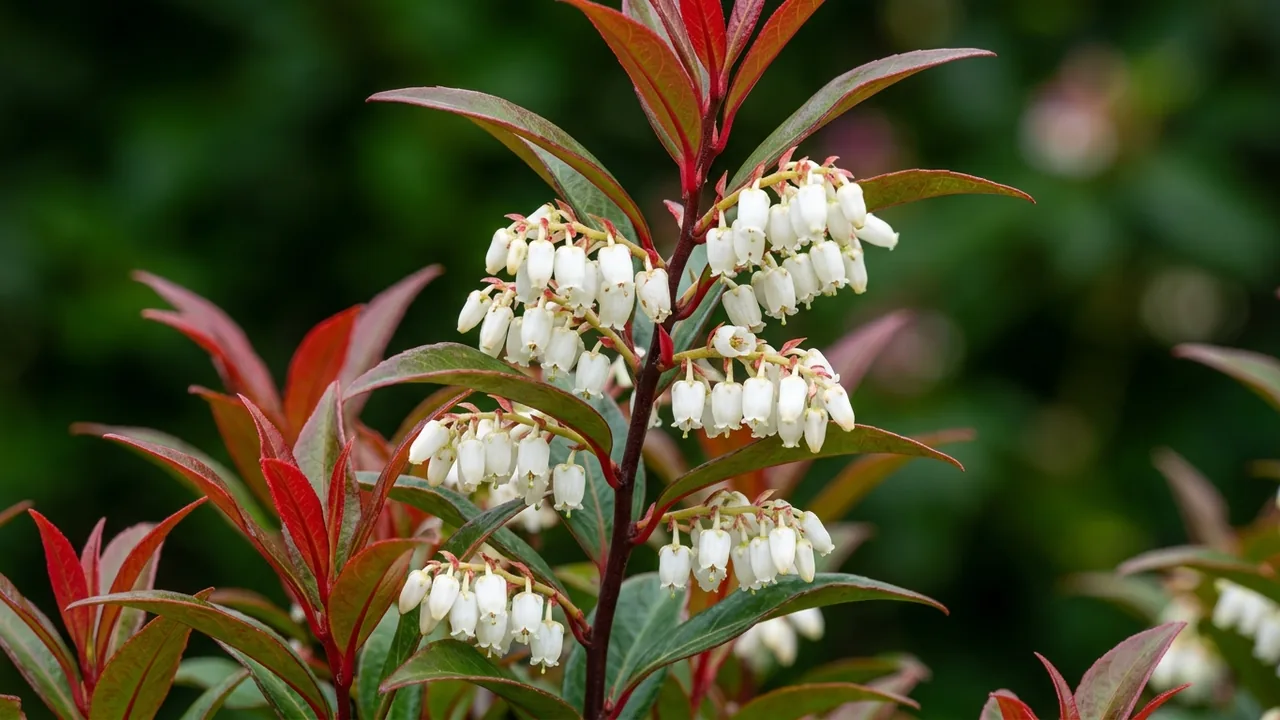 Burning Love Japanese Leucothoe (Leucothoe keiskei 'Opstal 50') - foliage plant, illustrated plant card