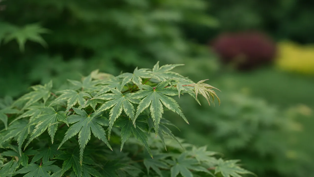 Butterfly (Acer palmatum 'Butterfly') - foliage plant, illustrated plant card