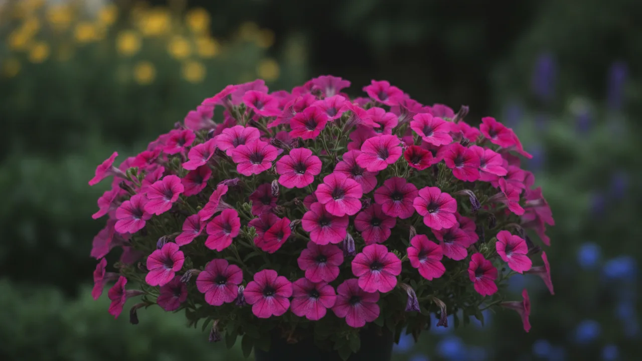 Superbells Cherry Star (Calibrachoa 'Superbells Cherry Star') - pink flowers, illustrated plant card