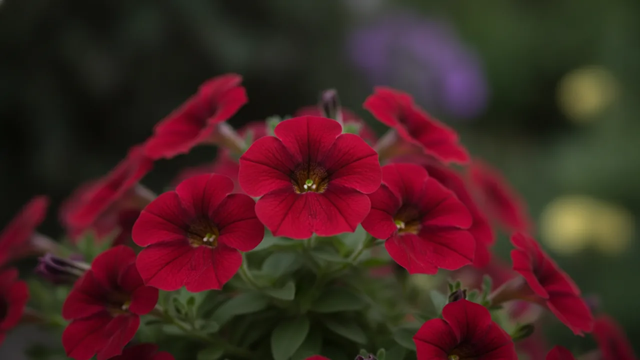 Superbells Coralina (Calibrachoa 'Superbells Coralina') - orange flowers, illustrated plant card