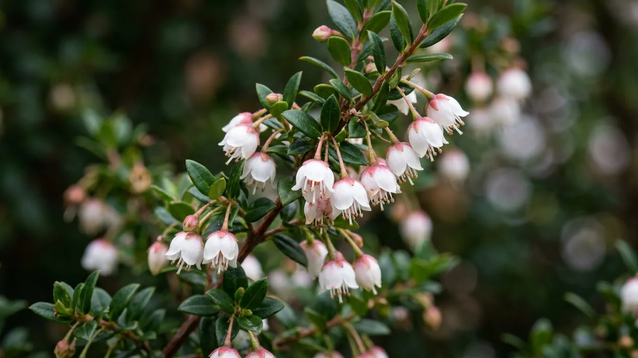 Candybox Chilean Guava (Ugni molinae 'PI16') - white flowers, illustrated plant card