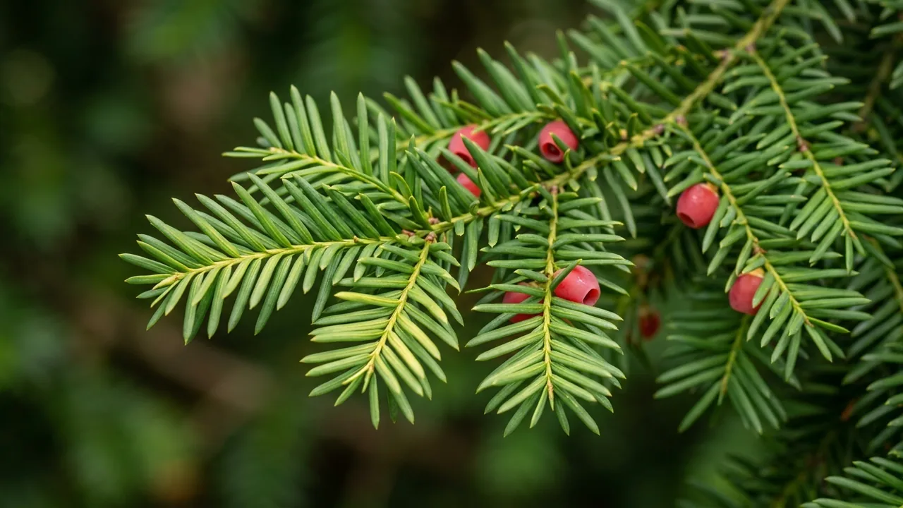 Capitata Japanese Yew (Taxus cuspidata 'Capitata') - foliage plant, illustrated plant card