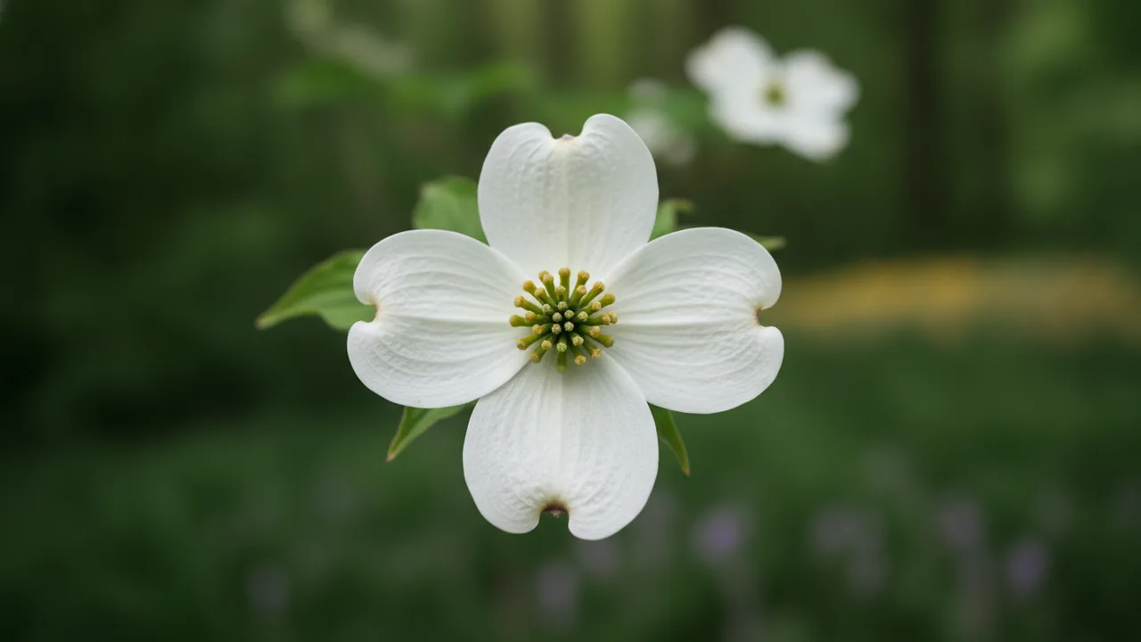 Cherokee Princess (Cornus florida 'Cherokee Princess') - white flowers, illustrated plant card