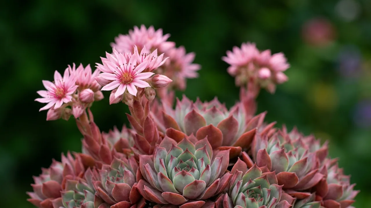 Chick Charms Autumn Apple Hens and Chicks (Sempervivum 'Dakota') - foliage plant, illustrated plant card