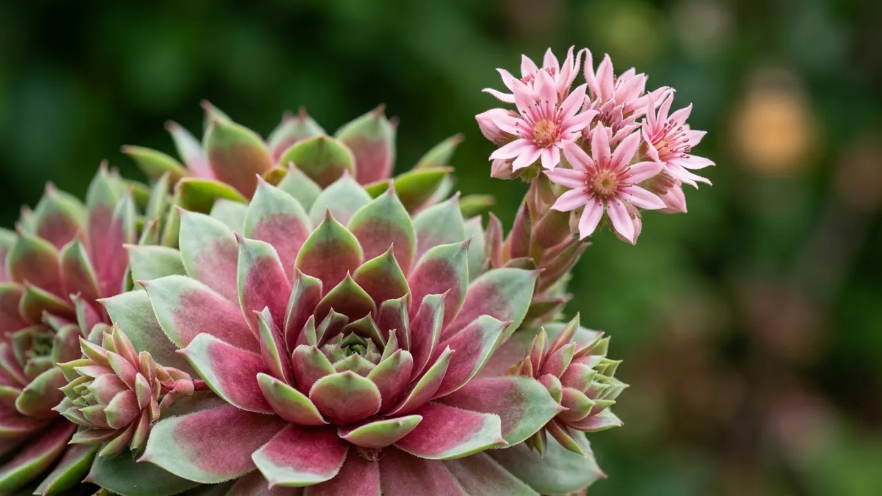 Chick Charms Giant Pink Sapphire Hens and Chicks (Sempervivum 'Pink Sapphire') - foliage plant, illustrated plant card