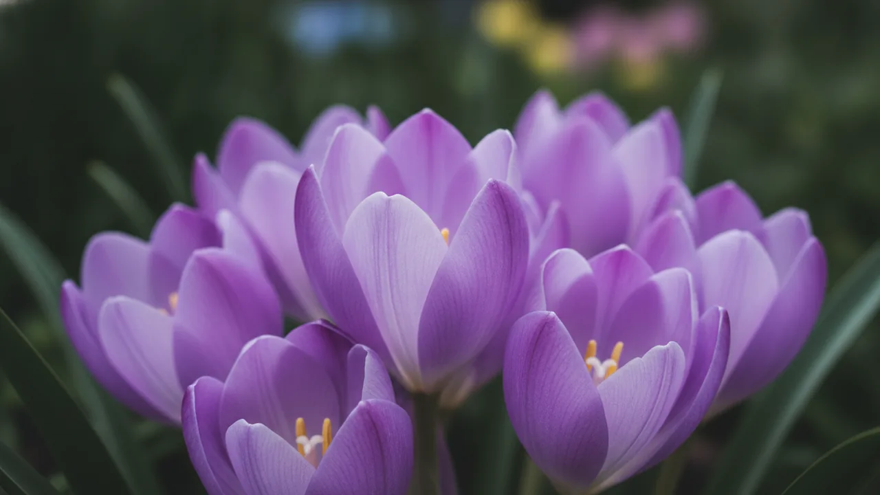 The Giant (Colchicum 'The Giant') - purple flowers, illustrated plant card