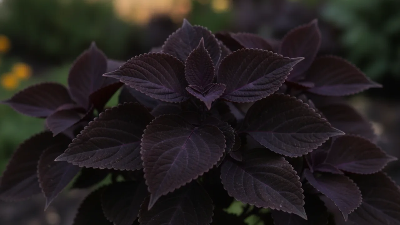 Black Dragon (Coleus 'Black Dragon') - foliage plant, illustrated plant card