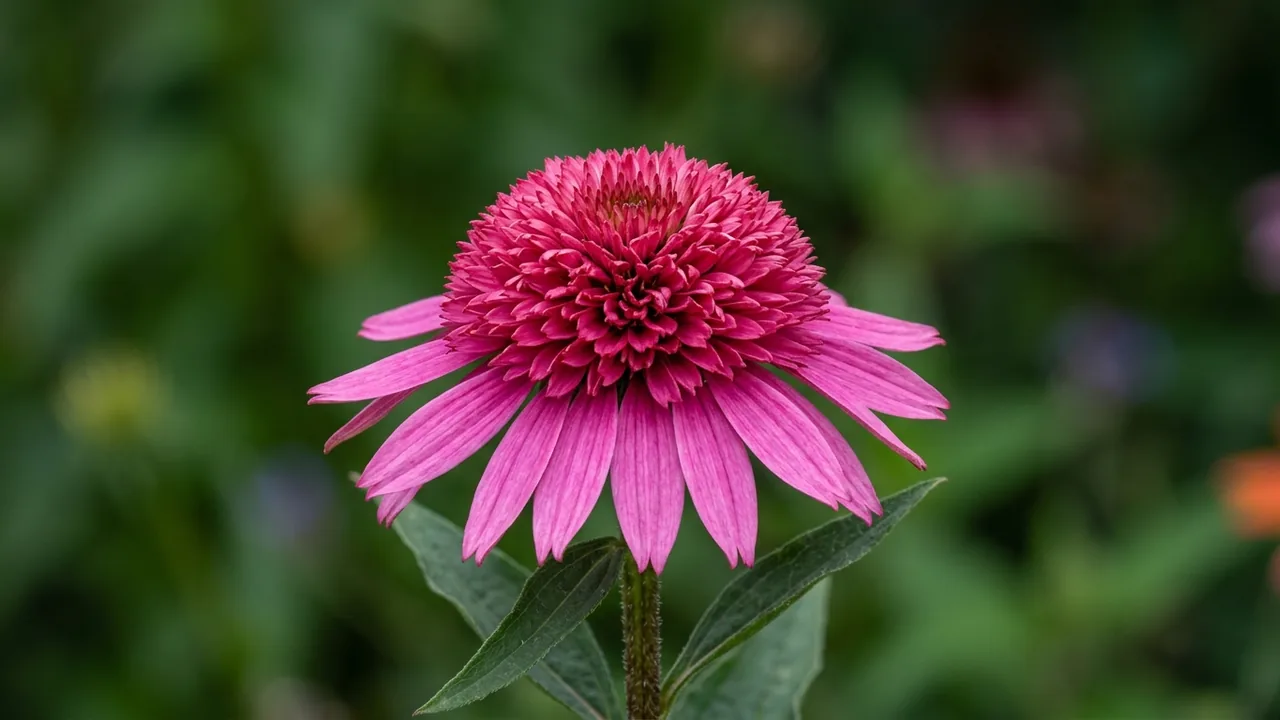 Double Dipped Raspberry Ripple Coneflower (Echinacea 'Raspberry Ripple') - pink flowers, illustrated plant card