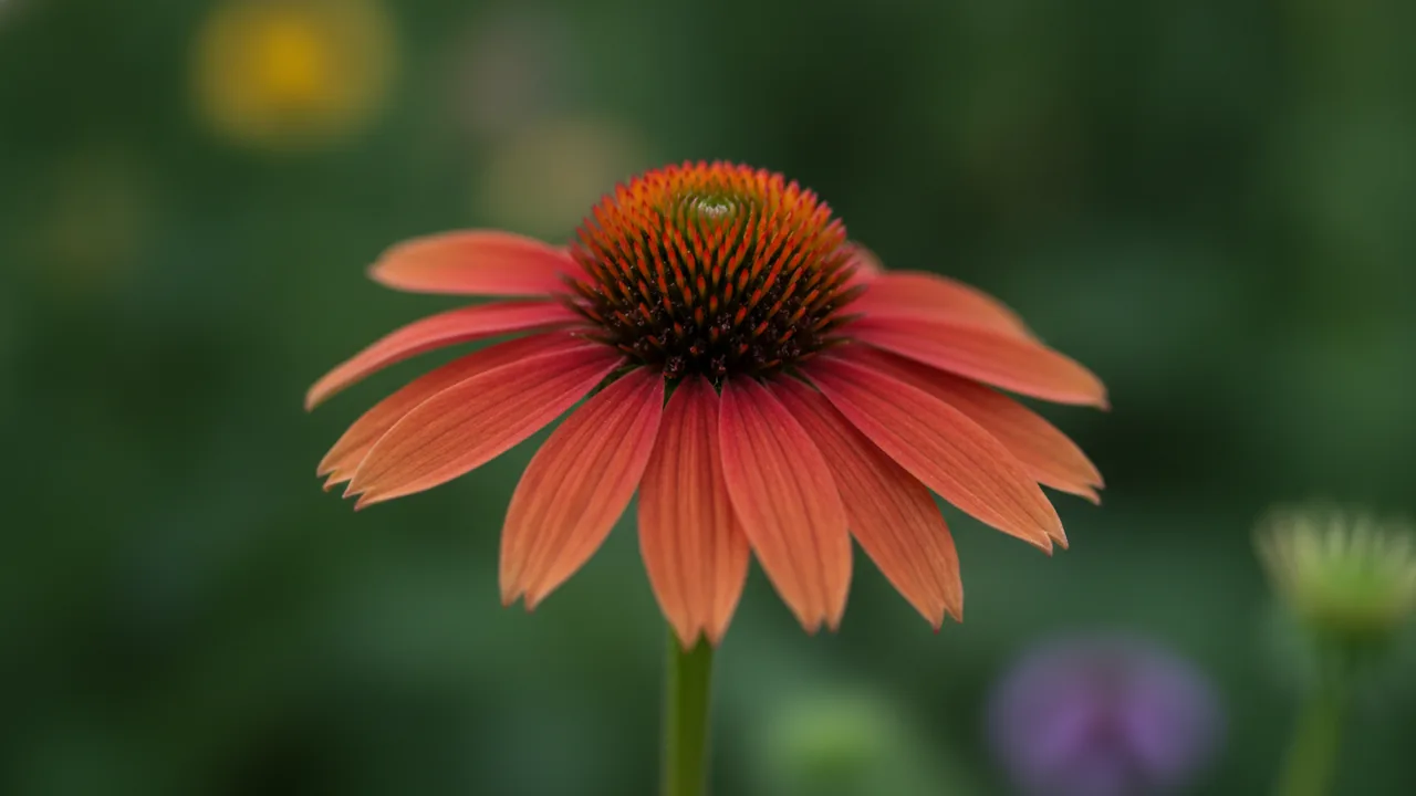 Tomato Soup (Echinacea 'Tomato Soup') - red flowers, illustrated plant card