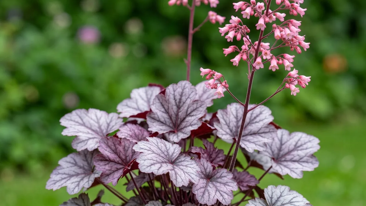 Northern Exposure Silver (Heuchera 'TNHEUNES') - foliage plant, illustrated plant card