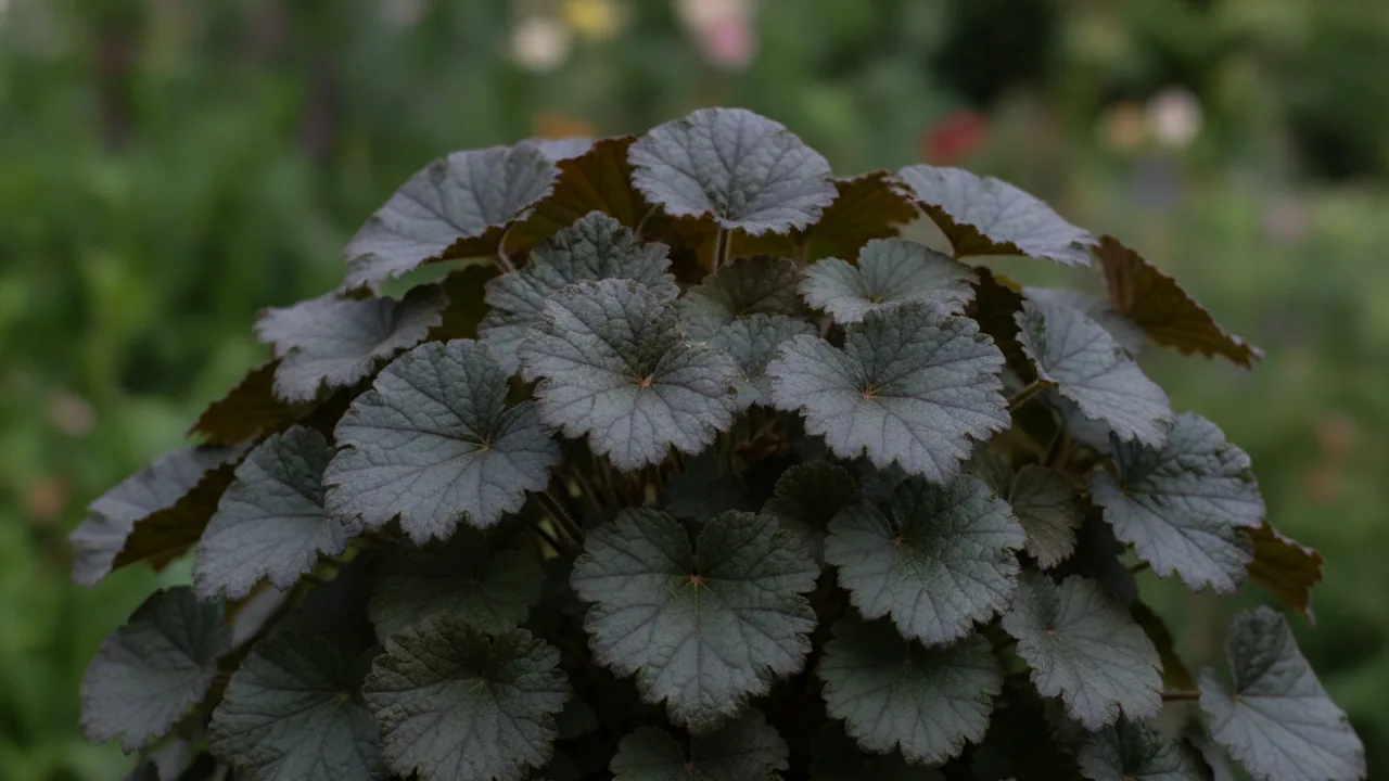 Palace Purple (Heuchera 'Palace Purple') - foliage plant, illustrated plant card