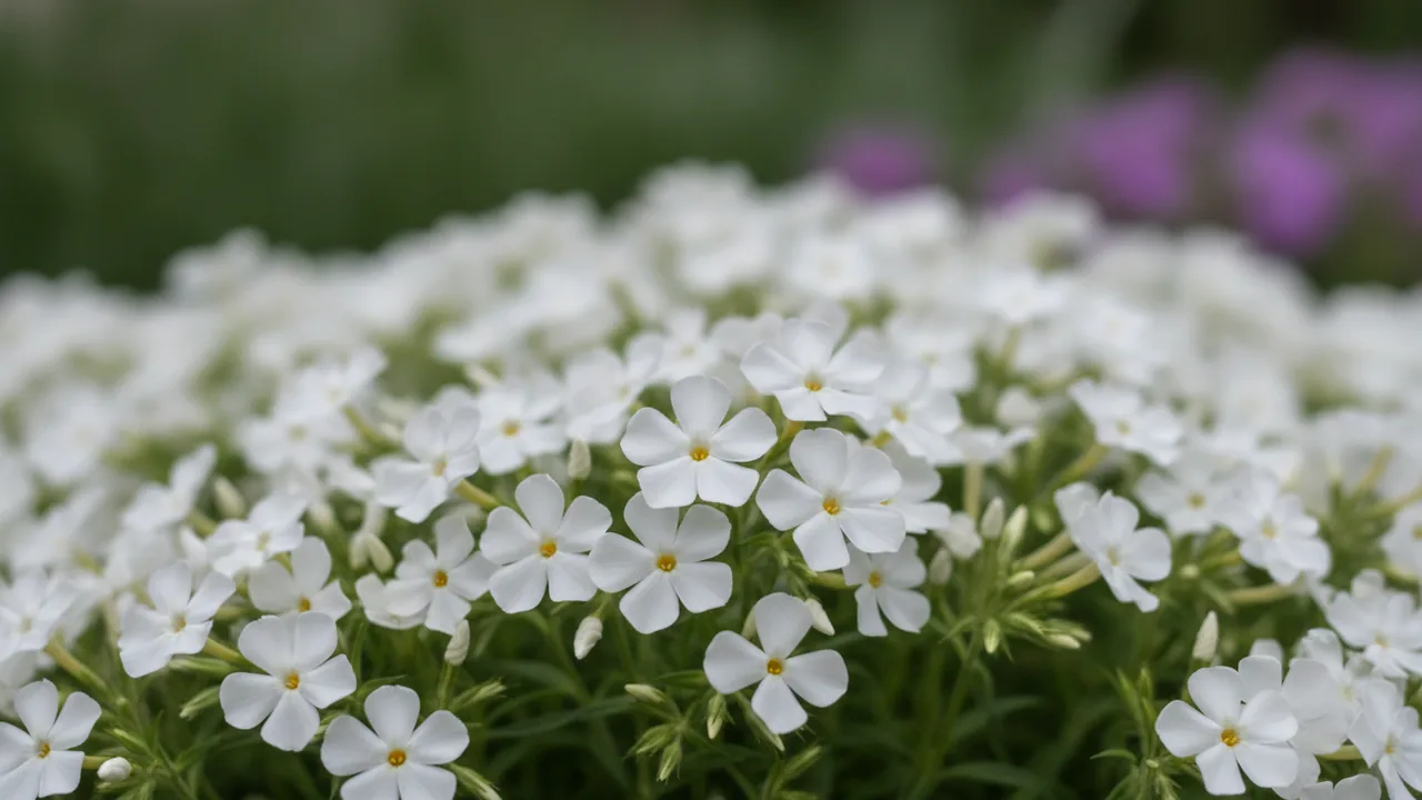 Amazing Grace (Phlox subulata 'Amazing Grace') - white flowers, illustrated plant card