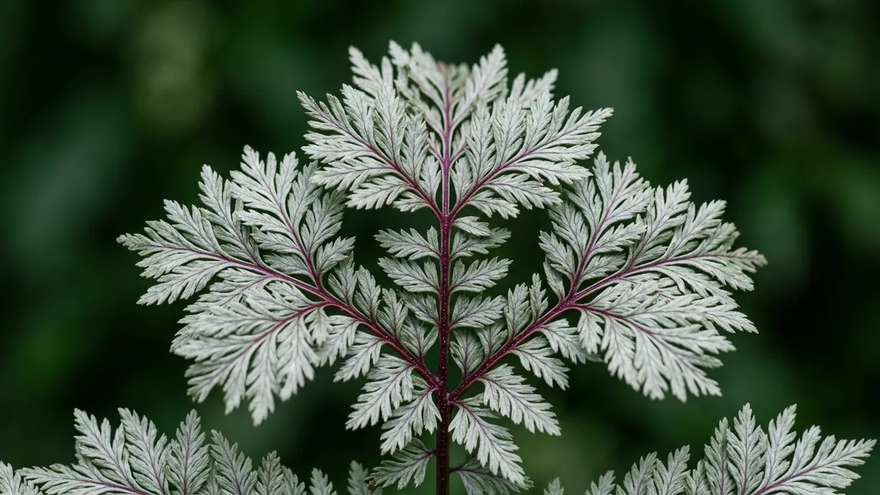 Crested Surf Fern (Athyrium niponicum 'Crested Surf') - foliage plant, illustrated plant card