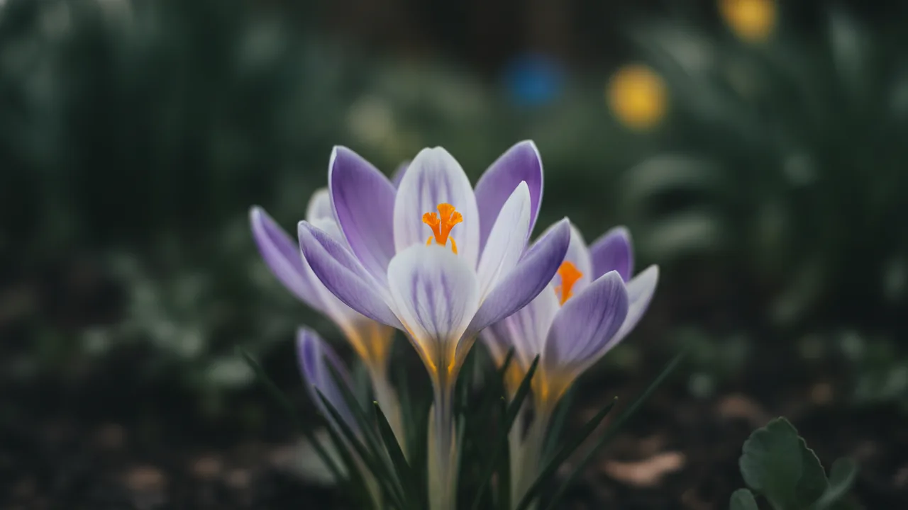 Tricolor (Crocus sieberi 'Tricolor') - purple flowers, illustrated plant card