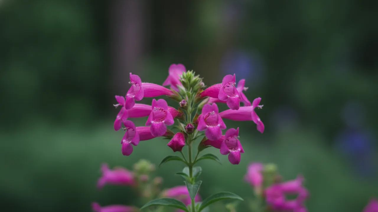 FloriGlory Cuphea (Cuphea hybrid 'FloriGlory') - red flowers, illustrated plant card