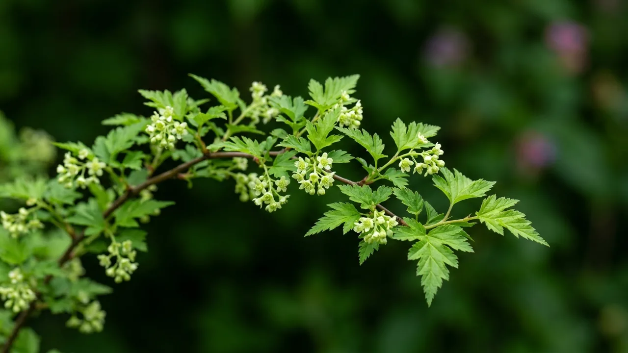 Cutleaf Stephanandra (Neillia incisa 'Crispa') - foliage plant, illustrated plant card
