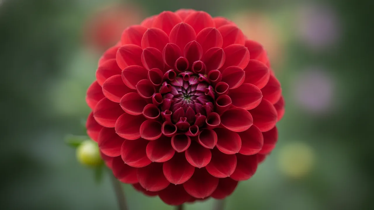 Arabian Night (Dahlia 'Arabian Night') - red flowers, illustrated plant card