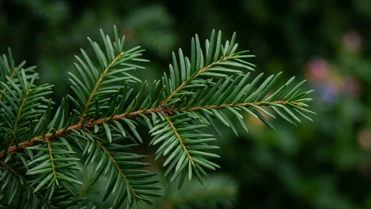 Dark Green Spreader Yew (Taxus × media 'Nigra') - foliage plant, illustrated plant card