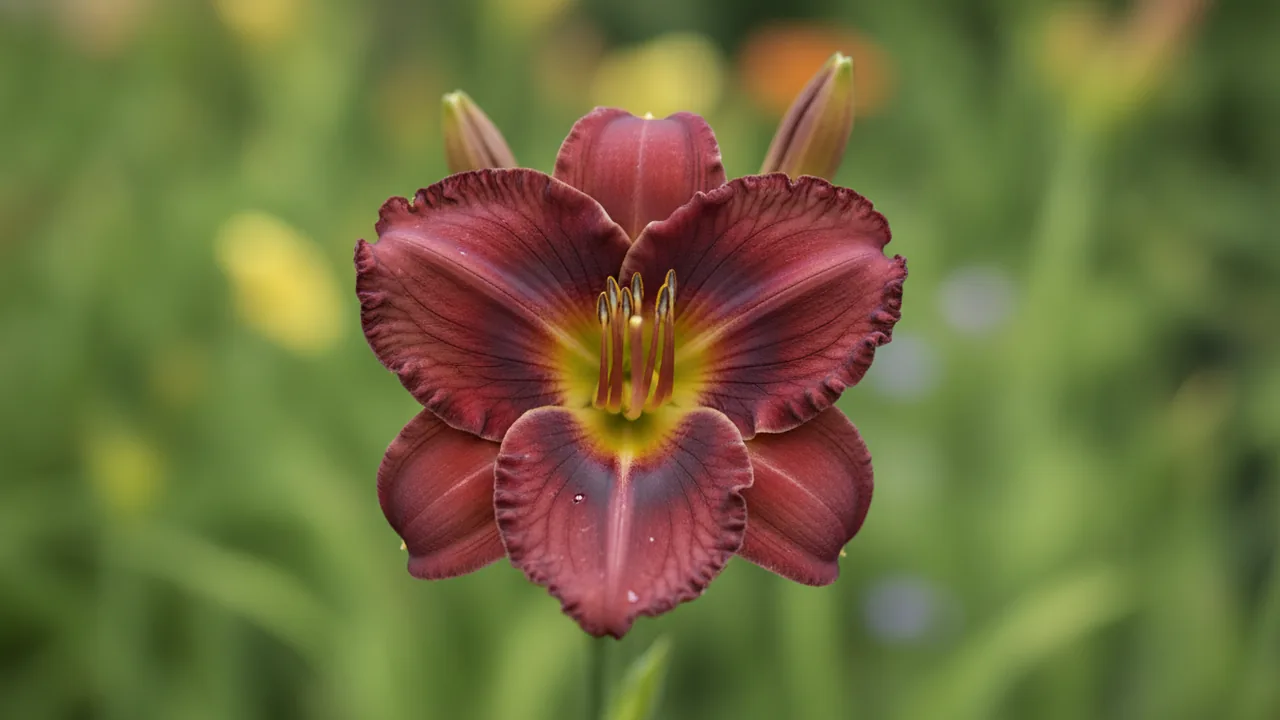 Pardon Me (Hemerocallis 'Pardon Me') - red flowers, illustrated plant card