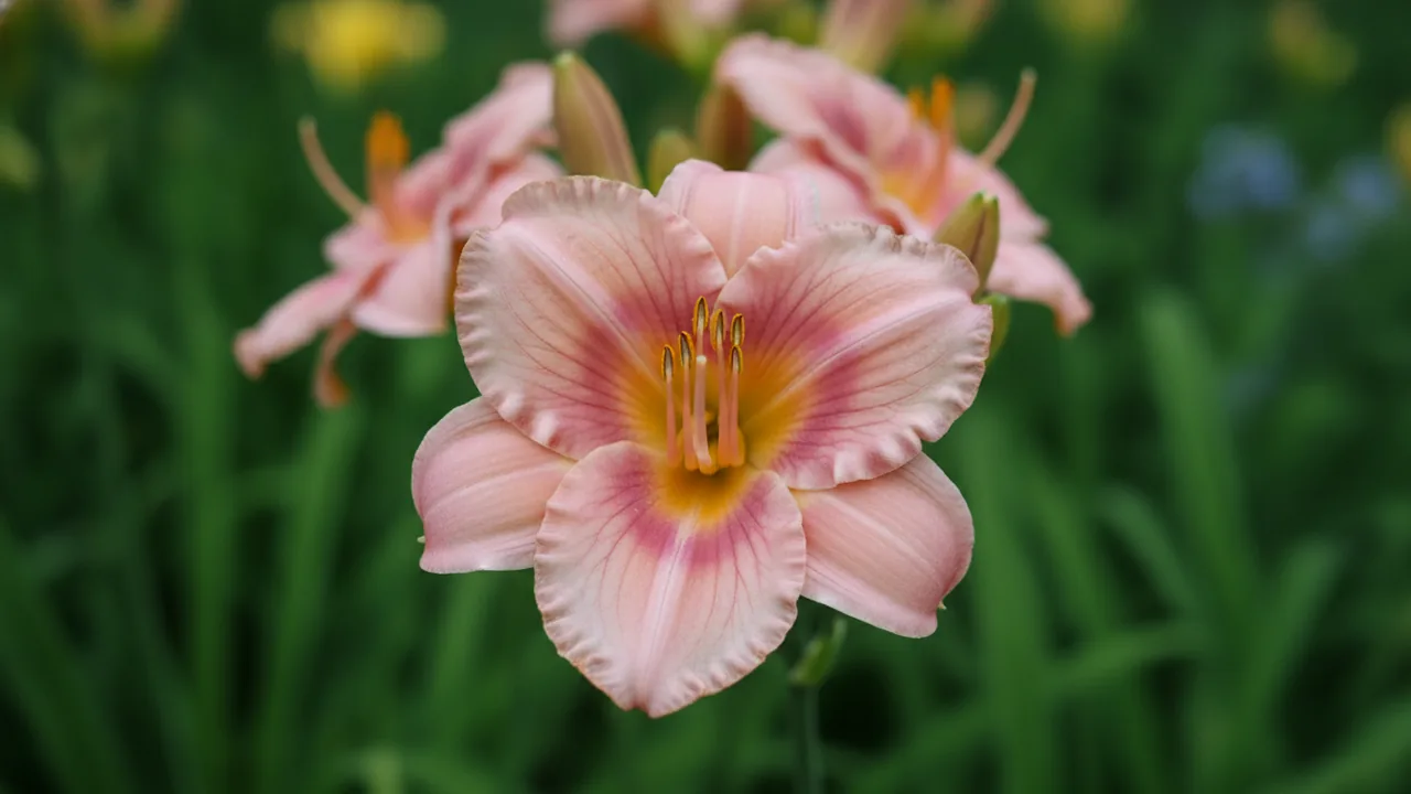 Strawberry Candy (Hemerocallis 'Strawberry Candy') - pink flowers, illustrated plant card