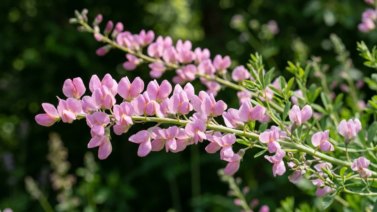 Decadence Deluxe Pink Truffles False Indigo (Baptisia 'Pink Truffles') - pink flowers, illustrated plant card