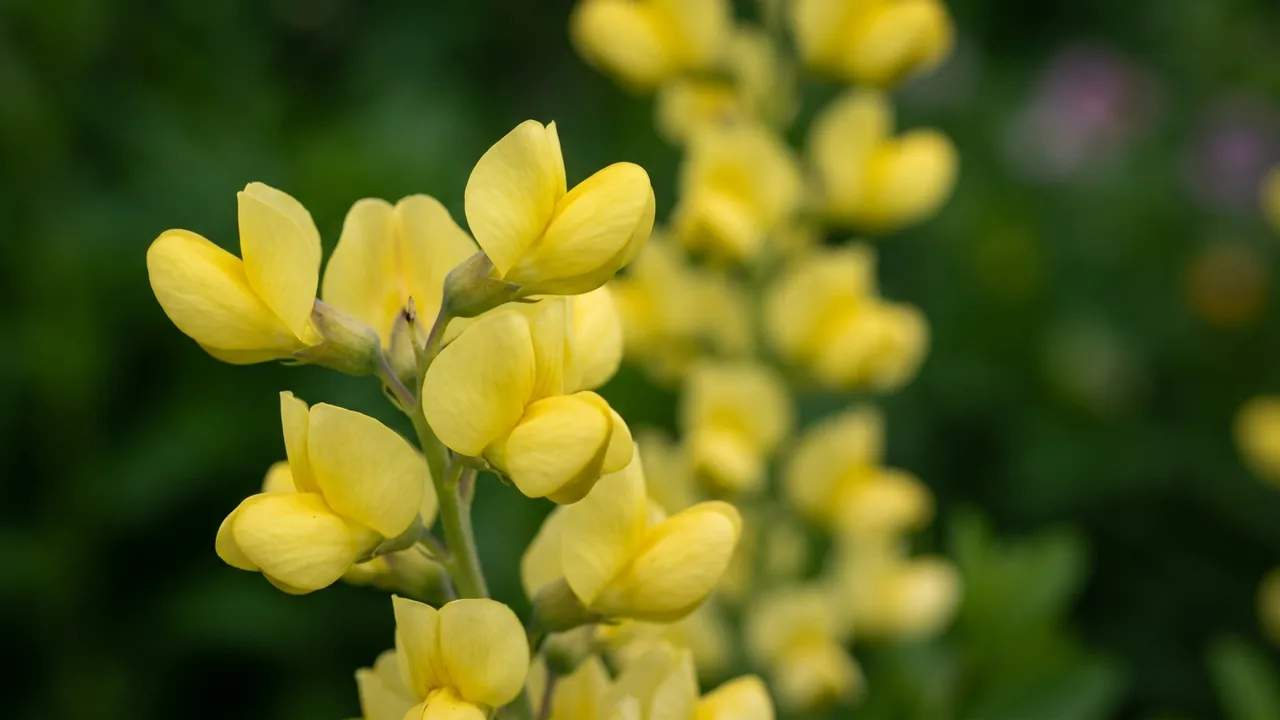 Decadence Lemon Meringue False Indigo (Baptisia 'Lemon Meringue') - yellow flowers, illustrated plant card