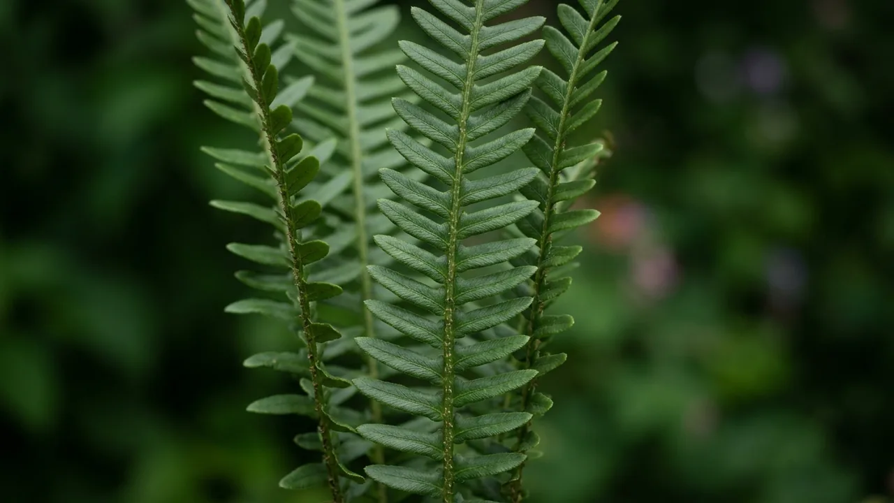 Deer Fern (Blechnum spicant) - foliage plant, illustrated plant card