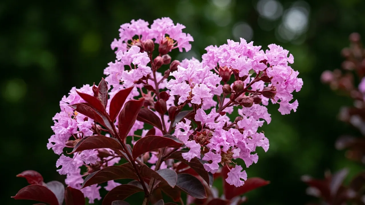 Delta Eclipse Crape Myrtle (Lagerstroemia indica 'Deleb') - foliage plant, illustrated plant card