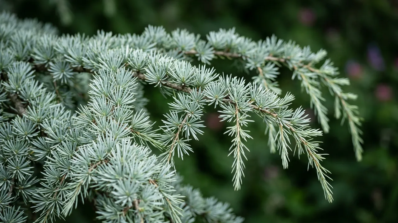 Deodar Cedar (Cedrus deodara) - foliage plant, illustrated plant card