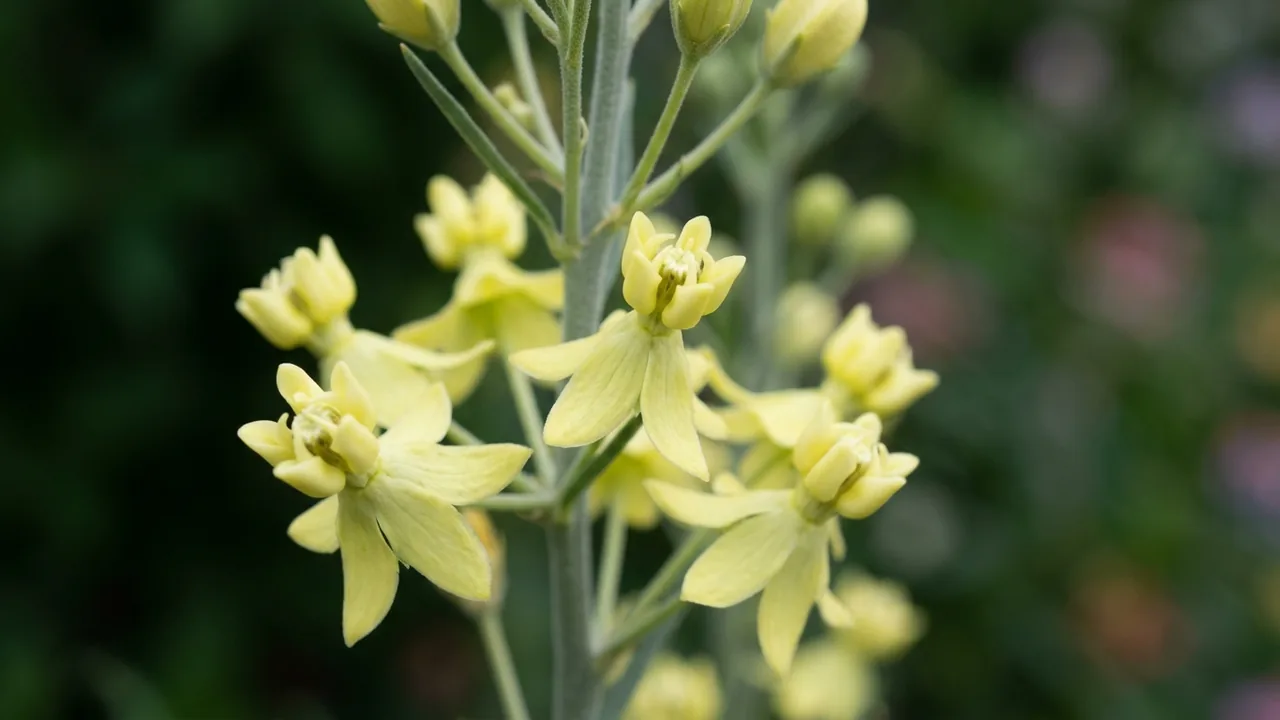 Desert Milkweed (Asclepias subulata) - yellow flowers, illustrated plant card