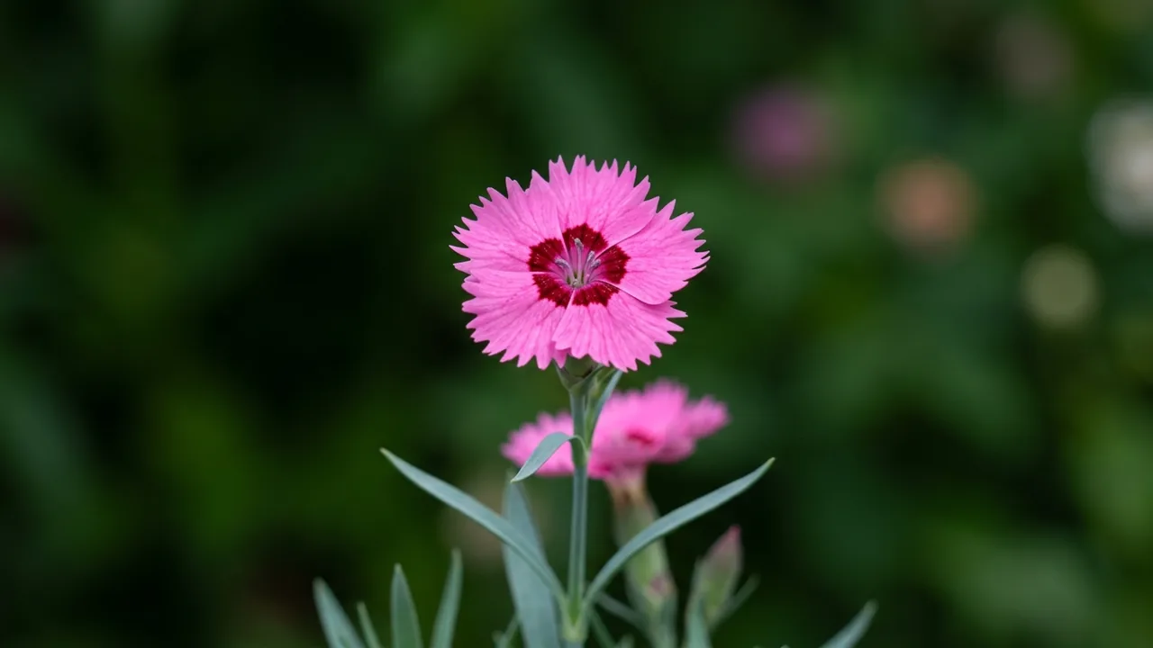 Paint the Town Fancy (Dianthus 'Paint the Town Fancy') - pink flowers, illustrated plant card