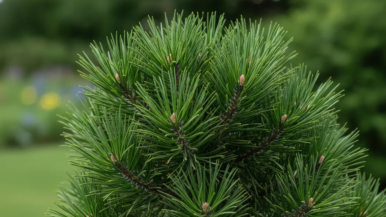 Columnar White Pine (Pinus strobus 'Fastigiata') - foliage plant, illustrated plant card