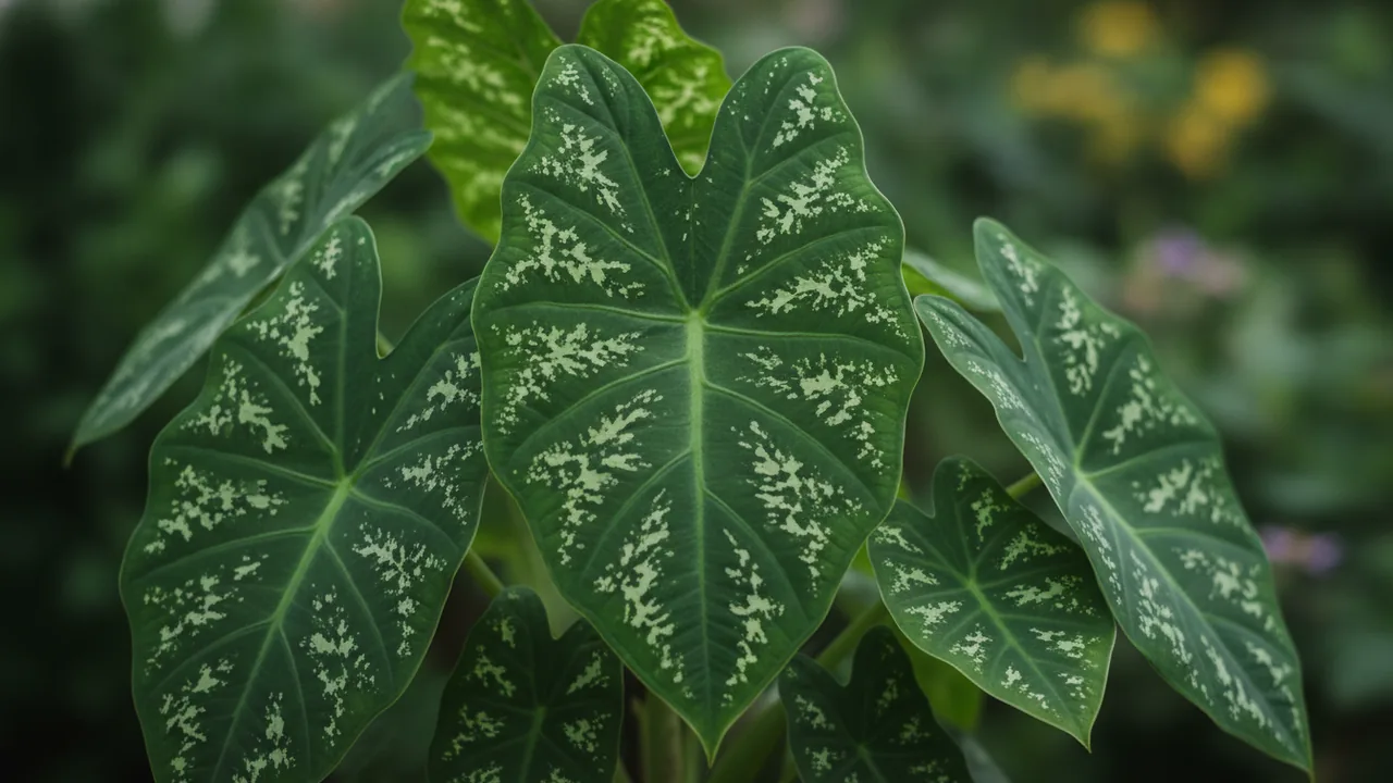 Mojito (Colocasia esculenta 'Mojito') - foliage plant, illustrated plant card