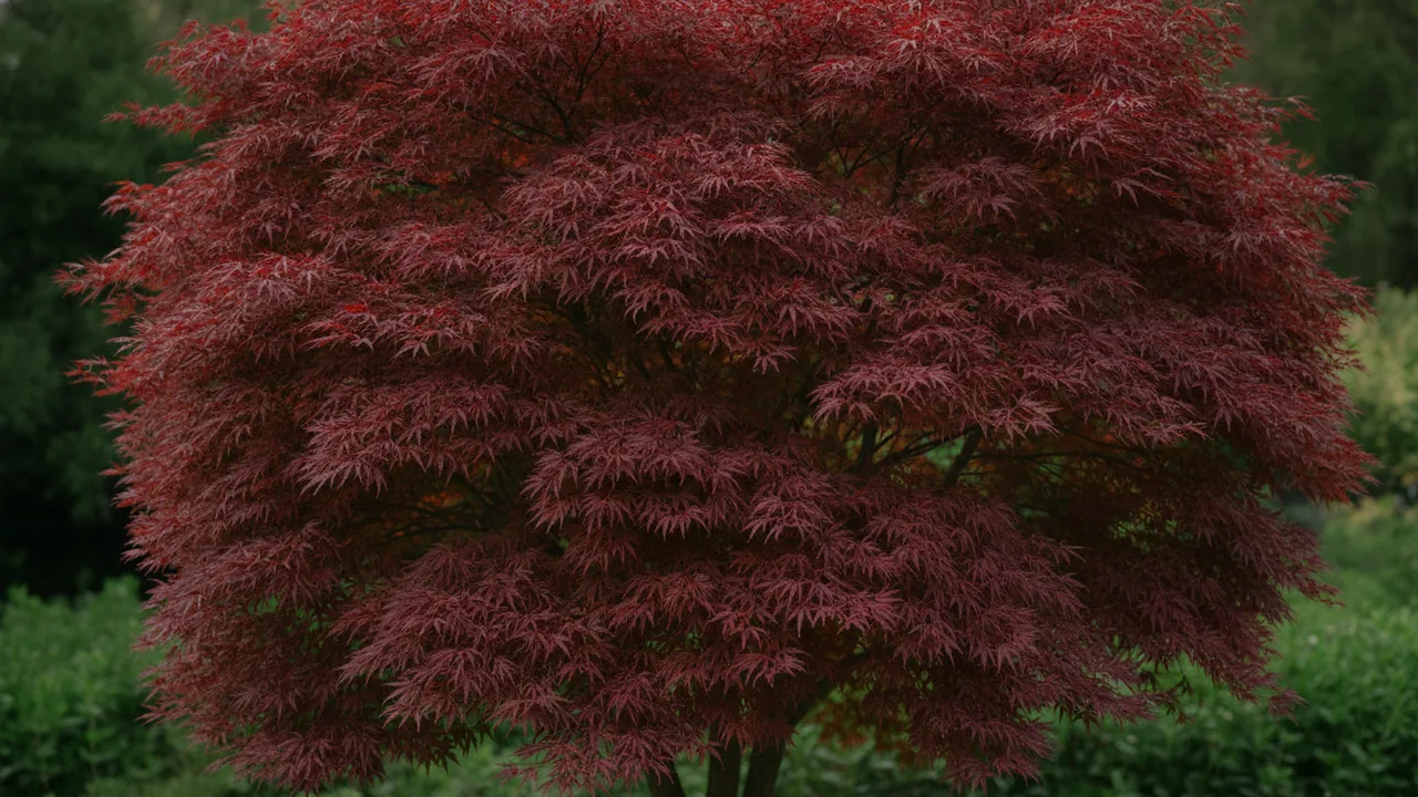 Emperor I (Acer palmatum 'Emperor I') - foliage plant, illustrated plant card