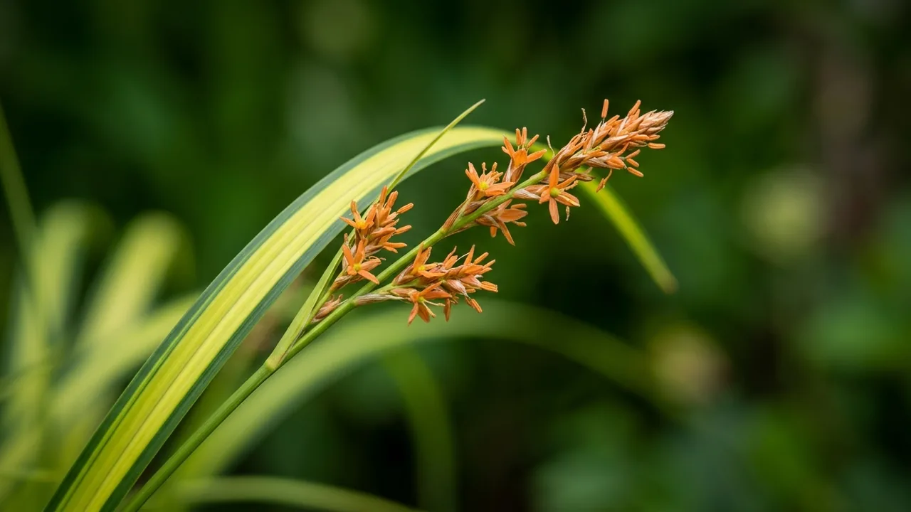 Eversheen Sedge (Carex oshimensis 'Eversheen') - foliage plant, illustrated plant card
