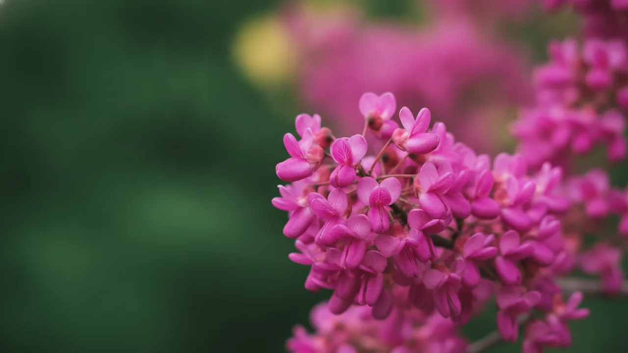 Flame Thrower (Cercis canadensis 'Flame Thrower') - pink flowers, illustrated plant card