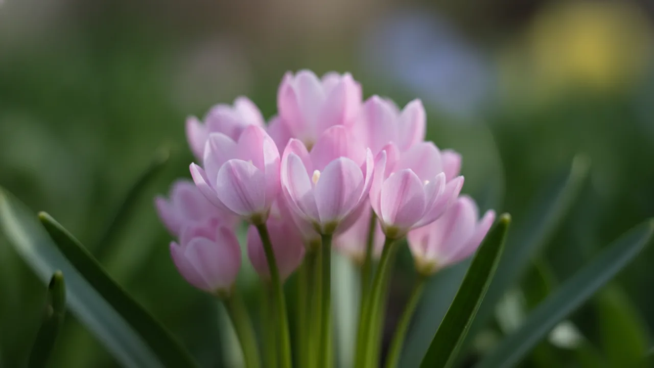 Pink Giant (Scilla forbesii 'Pink Giant') - pink flowers, illustrated plant card