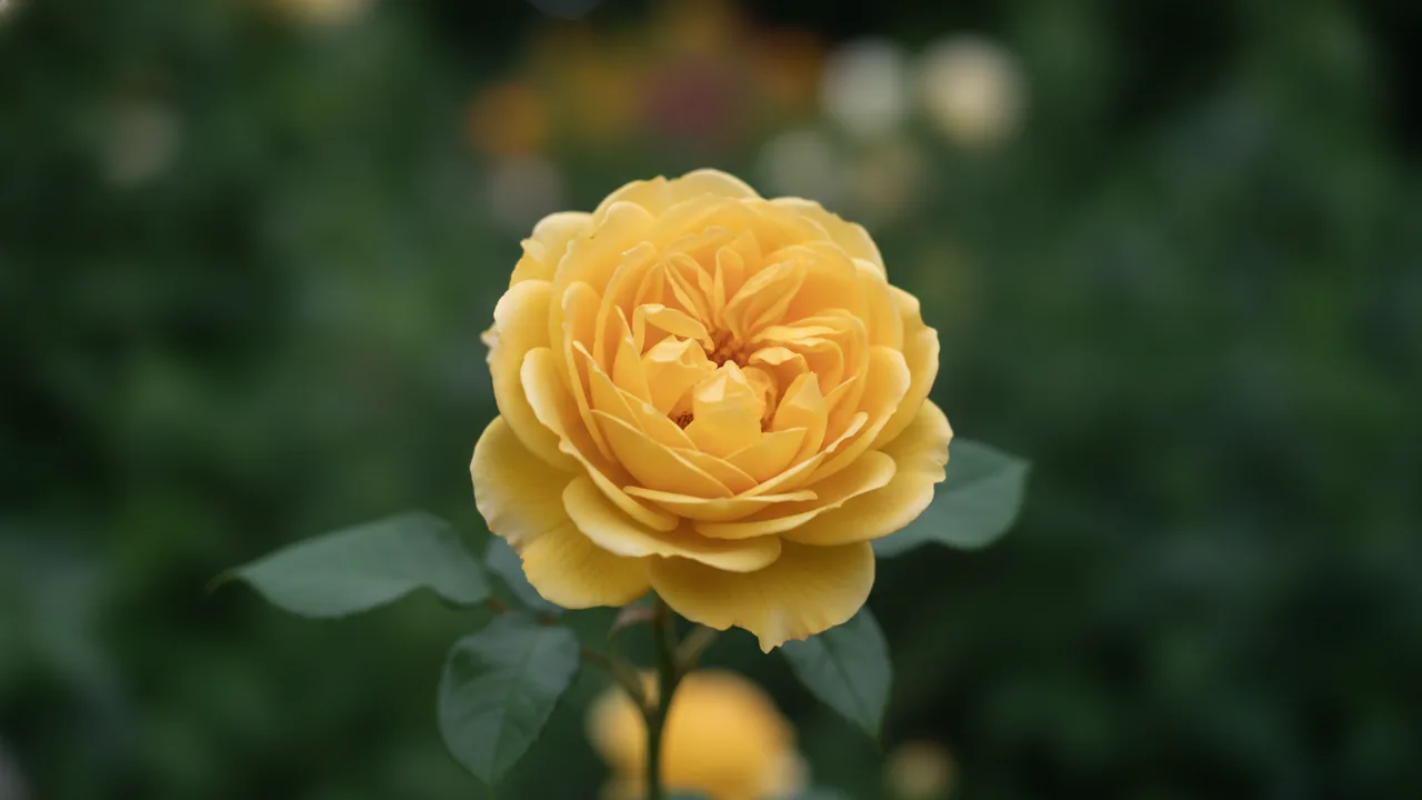 Graham Thomas (Rosa 'Ausmas') - yellow flowers, illustrated plant card