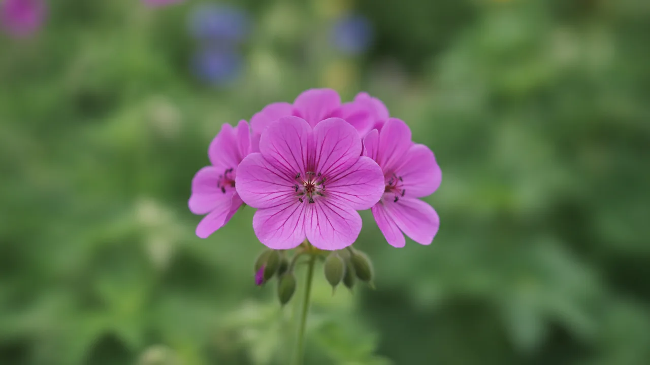Patricia (Geranium 'Patricia') - pink flowers, illustrated plant card
