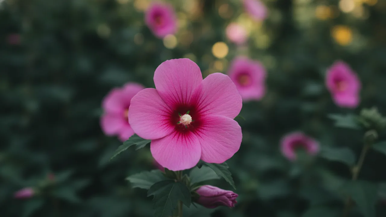 Berry Awesome (Hibiscus 'Berry Awesome') - pink flowers, illustrated plant card