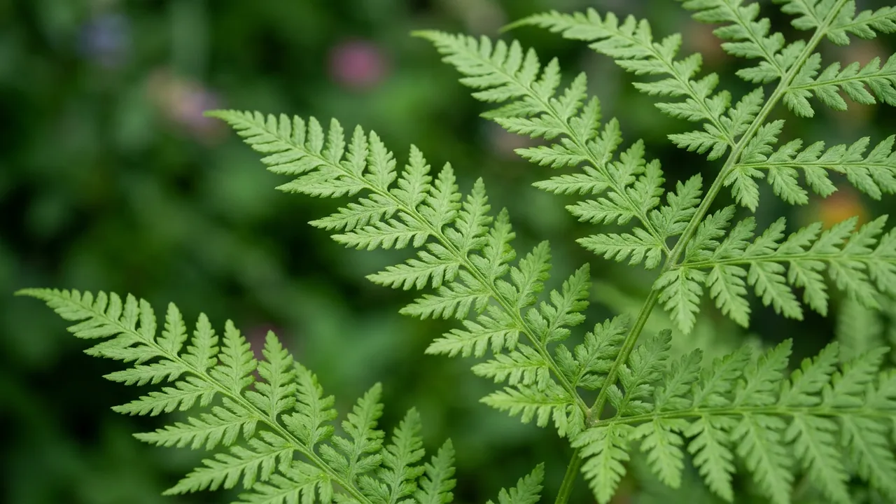 Hay Scented Fern (Dennstaedtia punctilobula) - foliage plant, illustrated plant card