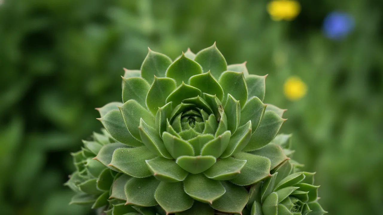 Hens and Chicks (Sempervivum) - foliage plant, illustrated plant card