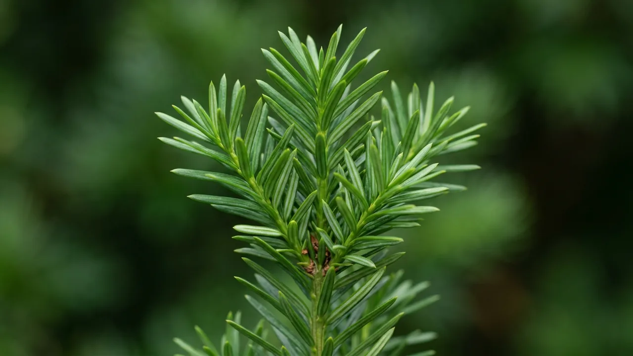 Hicks Yew (Taxus × media 'Hicksii') - foliage plant, illustrated plant card