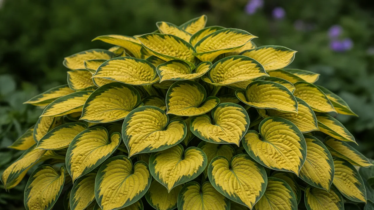 Gold Standard (Hosta 'Gold Standard') - foliage plant, illustrated plant card