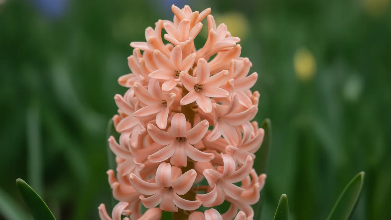 Gipsy Queen (Hyacinthus 'Gipsy Queen') - orange flowers, illustrated plant card