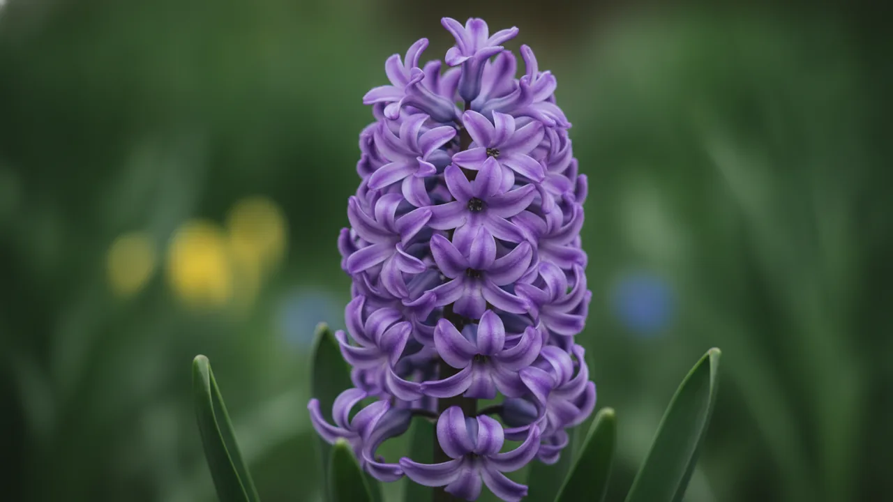 Splendid Cornelia (Hyacinthus 'Splendid Cornelia') - purple flowers, illustrated plant card