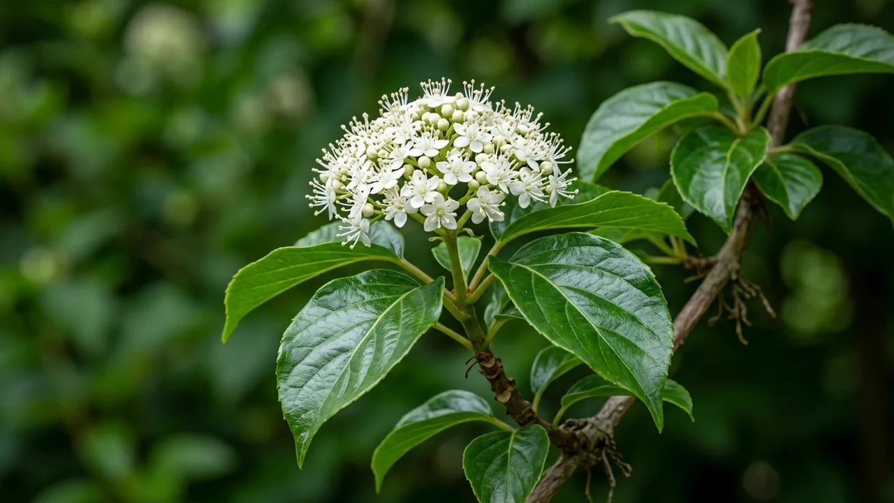 Barbara Ann Climbing Hydrangea (Hydrangea barbara 'Barbara Ann') - white flowers, illustrated plant card