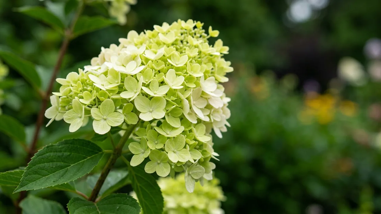 Little Lime Hydrangea (Hydrangea paniculata 'Jane') - flowers, illustrated plant card